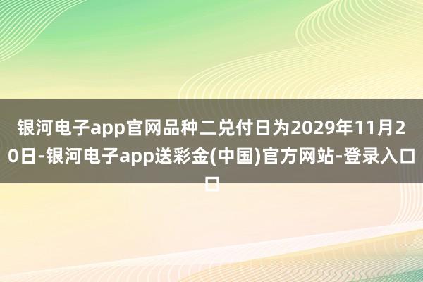 银河电子app官网品种二兑付日为2029年11月20日-银河电子app送彩金(中国)官方网站-登录入口