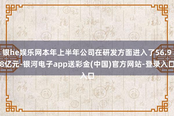 银he娱乐网本年上半年公司在研发方面进入了56.98亿元-银河电子app送彩金(中国)官方网站-登录入口
