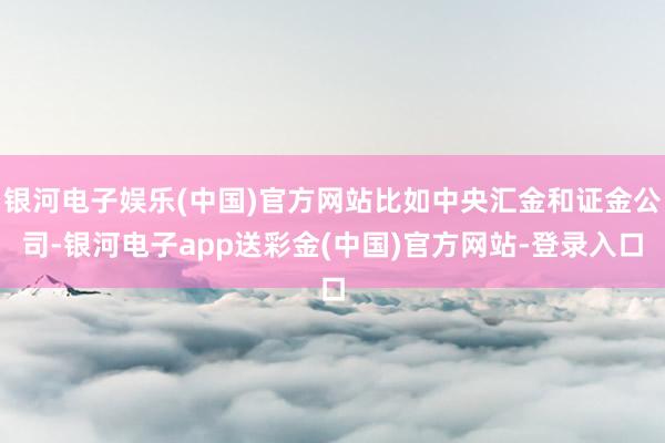 银河电子娱乐(中国)官方网站比如中央汇金和证金公司-银河电子app送彩金(中国)官方网站-登录入口