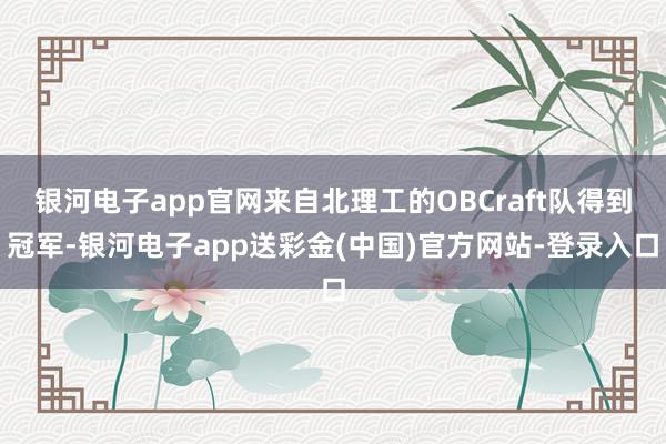 银河电子app官网来自北理工的OBCraft队得到冠军-银河电子app送彩金(中国)官方网站-登录入口