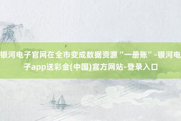 银河电子官网在全市变成数据资源“一册账”-银河电子app送彩金(中国)官方网站-登录入口