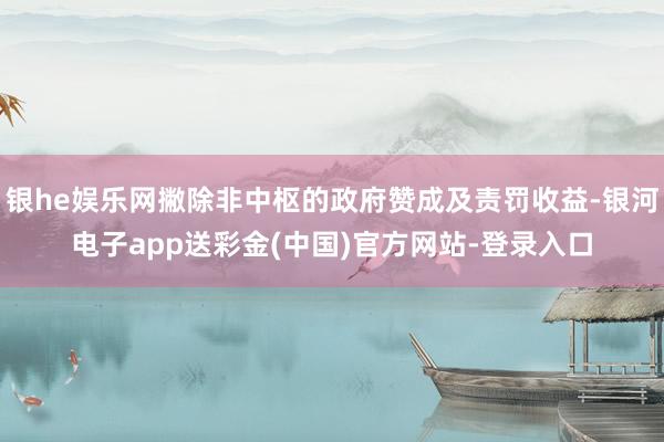 银he娱乐网撇除非中枢的政府赞成及责罚收益-银河电子app送彩金(中国)官方网站-登录入口