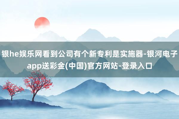 银he娱乐网看到公司有个新专利是实施器-银河电子app送彩金(中国)官方网站-登录入口